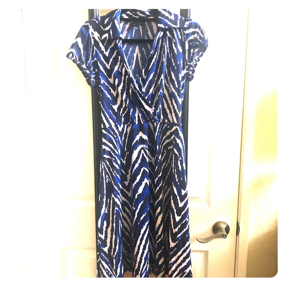 INC Blue|Black|White collared dress